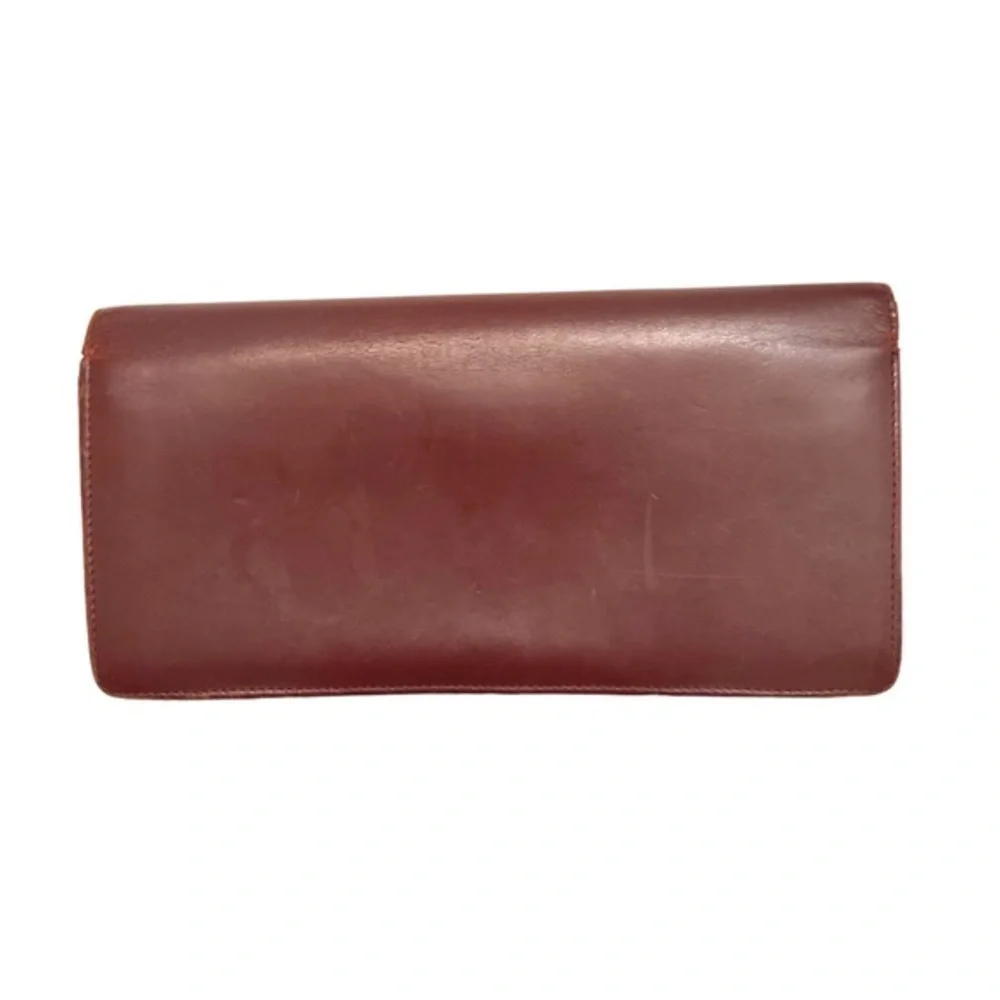 Cartier burgandy leather long slim wallet